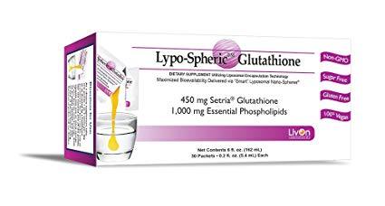 Lypo-Spheric Glutathione 60 Packets (Net 12 fl oz) | 450 milligrams Glutathione Per Packet | Liposome Encapsulated for Maximum Bioavailability | Professionally Formulated | Non-GMO, Immune-Supporting Antioxidant | 1,000 Milligrams Essential Phospholipids Per Packet