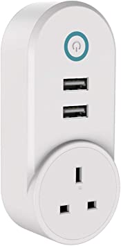 Smart Plug Wi-Fi Outlet Compatible with Alexa Google Home Remote Control Plug Socket with Timer Function No Hub Required 2.4Ghz Only