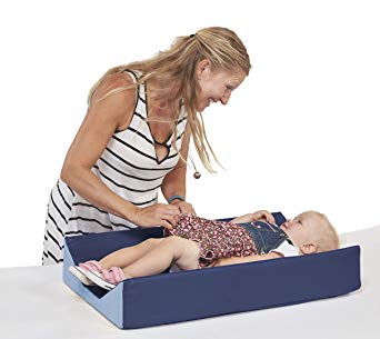 ECR4Kids Ultra-Soft Daycare Baby Changing Pad, Navy and Powder Blue