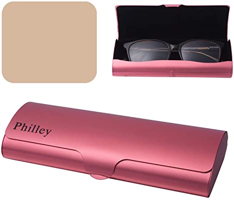 Philley Aluminum Ultra-Light Eyeglass Case Hard Shell Nearsighted Glasses Case for Women & Men