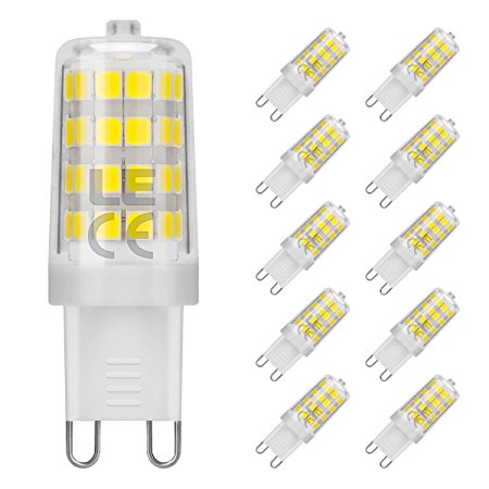 LE 10 Pack G9 LED Light Bulb, Replace 50W Halogen Bulb, 5W, 360° Beam Angle, 340lm, Daylight White, 5000K, Non-dimmable, Corn Light Bulb