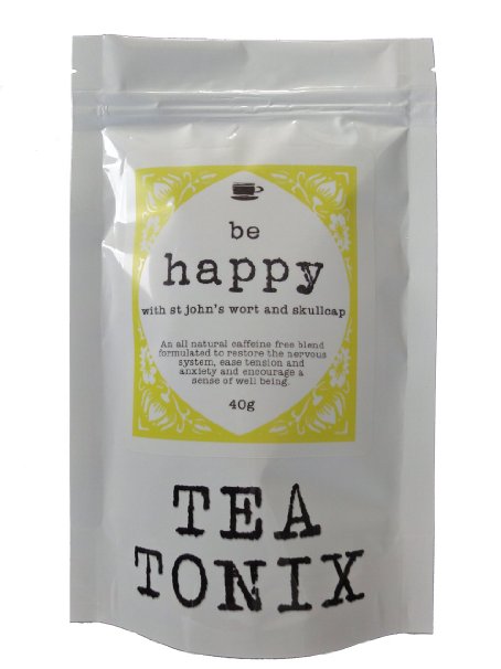BE HAPPY Tea for Depression and Stress Relief with St. John's Wort, Vervain, and Skullcap 40g - to Restore the Nervous System, Ease Tension and Anxiety, and Promote a Sense of Well Being by Tea Tonix