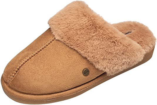 NINE WEST Scuff Slippers For Women, Extra Soft & Comfortable Winter House Shoes