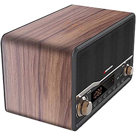 Monster Decora Bluetooth Speaker and Clock Radio - Wood