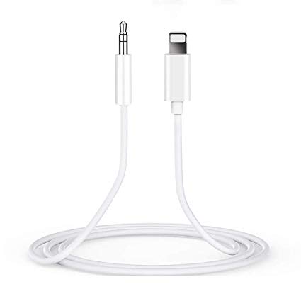 Aux Cable for iPhone DAEETO Aux Audio Auxiliary Cable Premium 3.5mm Car AUX Jack Cables Headphone/Stereo/Speaker/Car Audio Cord Adapter for iPhone 10/7/7 Plus/8/8 Plus/X/XS/XR or More (3.3ft/1m) White