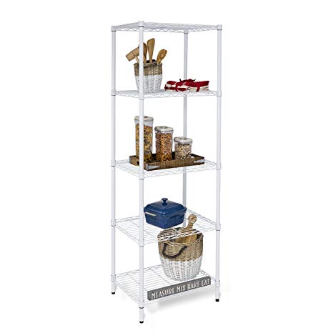 Honey-Can-Do SHF-01055 5-Tier White Shelving Unit, 250 LBS,White