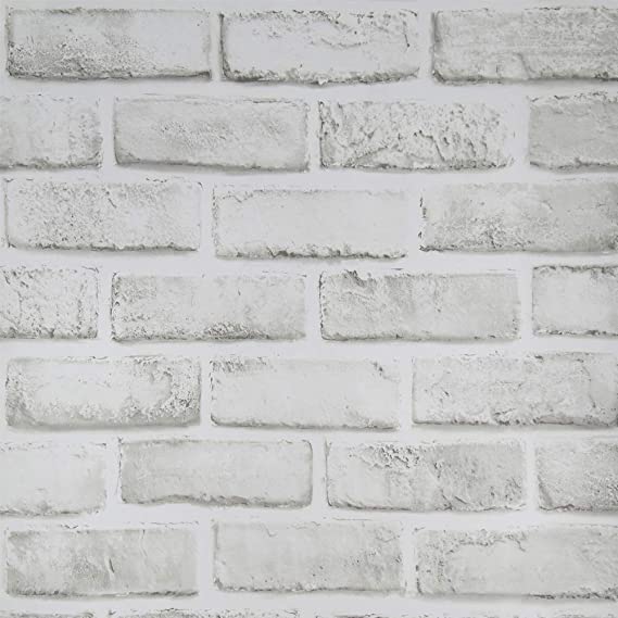 Decoroom 17.71''×236.2'' 3D Effect White Brick Wallpaper Self-Adhesive Wall Paper Peel and Stick Removable Vinyl Film for Countertops Kitchen
