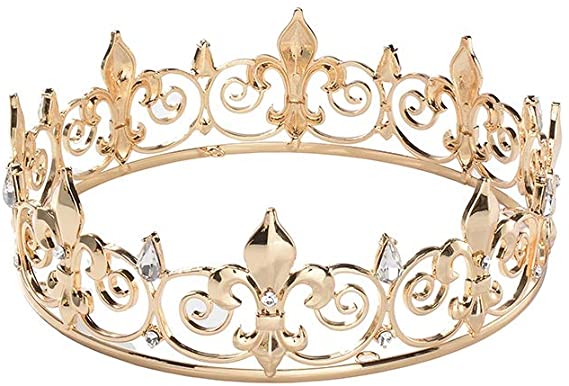 Royal Full King Crown Metal Crowns and Tiaras for Men Prom King Party Hats Costume Accessories