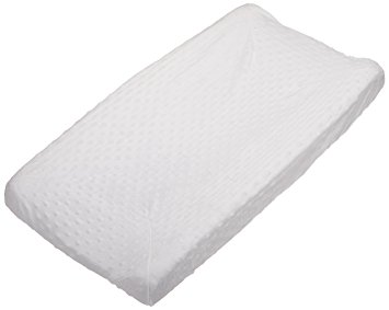 Rumble Tuff  Minky Dot Changing Pad Cover, White,Compact