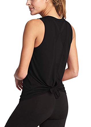 ADOLPH Women's Sexy Open Back Cute Mesh Yoga Workout Sports Shirts Activewear Tank Tops