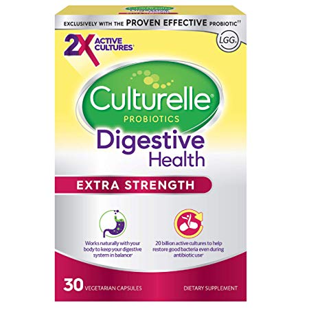 Culturelle Extra Strength Digestive Health Daily Probiotic | 30 Count| Contains 2X Times The Proven Effective Probiotic | Doctor Recommended for Digestive Health | One Per Day Dietary Supplement