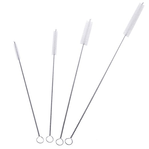Vtete Straw Cleaning Brush Kit Set of 4 Different Sizes ~ Length from 7" to 12" , Width from 5 mm to 12 mm