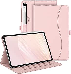 Fintie Case for Samsung Galaxy Tab S9 FE 5G 10.9 Inch/Galaxy Tab S9 11 Inch 2023, Multi-Angle Viewing Protective Cover with Pocket, Auto Sleep/Wake, Rose Gold