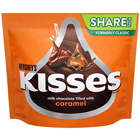 HERSHEY'S KISSES Chocolate Caramel Candy, 10.1 oz Bag