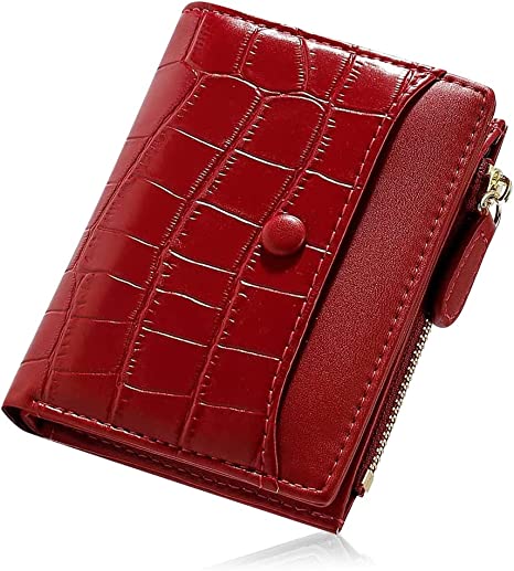 Small Purses for Women, Bifold Leather Ladies Wallet Purses Coin Purses with Zip for Women, Ladies Vegan Wallet Purse with Cash/ID/Credit Card Holder Organizer Birthday Christmas Gifts for Women Girls