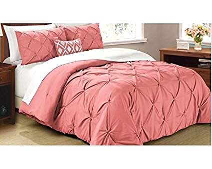 Cathay Home Oasis PinTuck Comforter Set, Twin, Coral