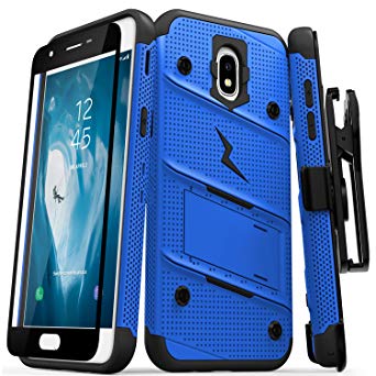 Zizo Bolt Series Compatible with Galaxy J7 2018 Case Military Grade Drop Tested with Tempered Glass Screen Protector Holster Galaxy J7 Refine J7 Star