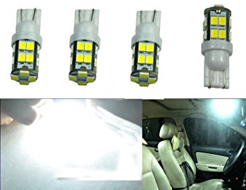Cutequeen 4PCS LED Car Lights Bulb White T10 3528 20-SMD 194 168 (pack of 4)