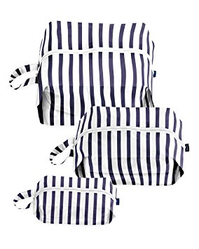 BAGGU 3D Zip Bag 3 Pack - Sailor Stripe Travel and Organization Set