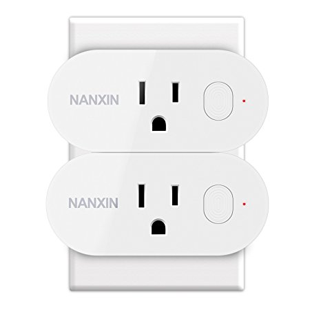 Alexa Smart Wifi Plug - NANXIN Smart Plug Wifi Socket Outlet, Works with Alexa and Google Home, 16A for Larger Appliances, Remote Control From Anywhere - 2 Pack