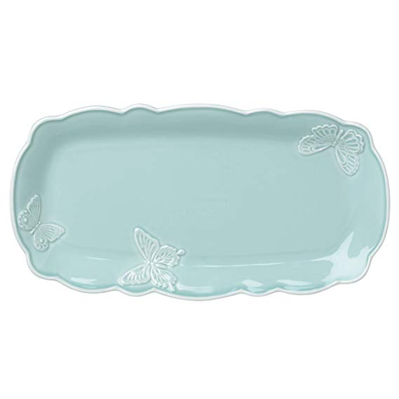 Lenox Butterfly Meadow Carved Blue Hors D 'Oeuvre Tray