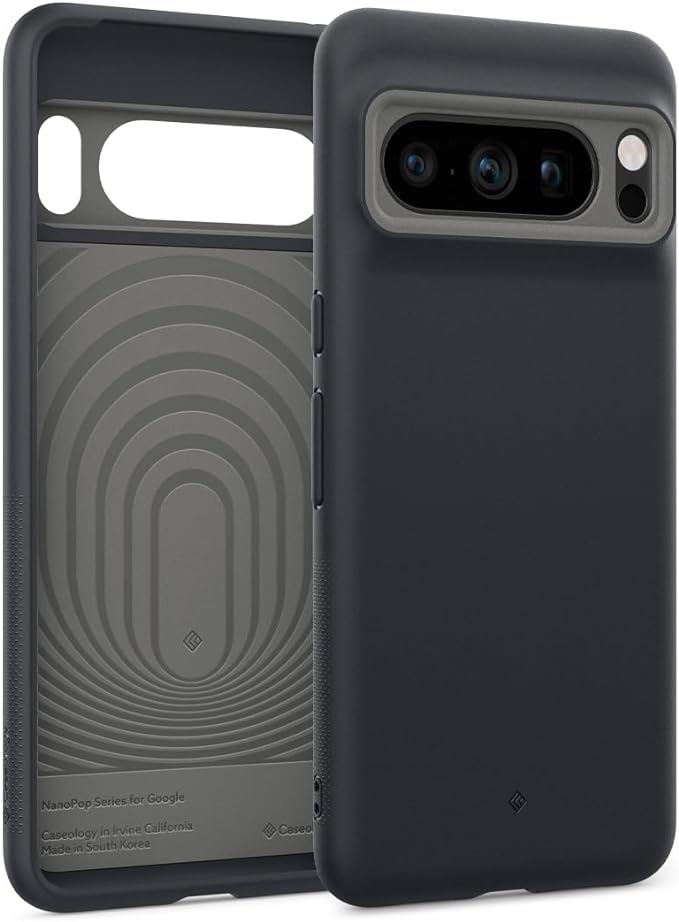 Caseology Nano Pop Silicone Case Compatible with Google Pixel 8 Pro case 5G [Military Grade Drop Tested](2023) - Black Sesame