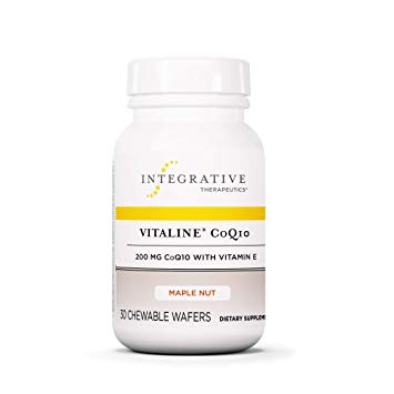 Integrative Therapeutics - Vitaline CoQ10-200 mg CoQ10 with Vitamin E - Supports Heart & Brain Health - Maple Nut Flavor - 30 Chewable Wafers