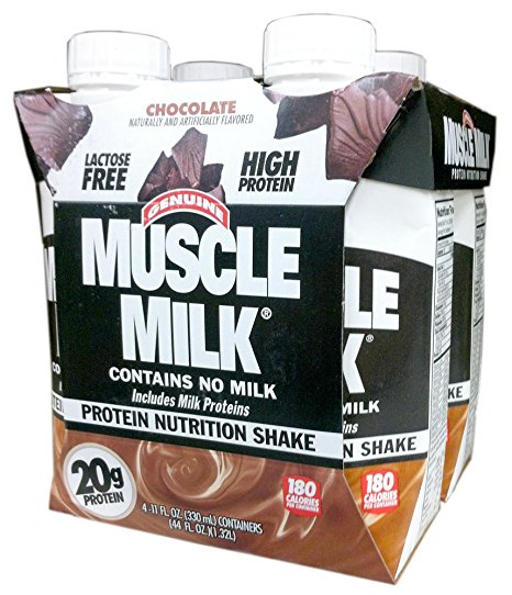 Cytosport Ready-to-Drink MUSCLE MILK Chocolate Protein Shake - 4x11 fl oz Containers (2 Pack)