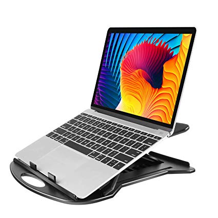 Adjustable Laptop Stand - with 360° Swivel Base & 7 Tilt Angles, Laptop Riser Fits 11-15.6” Laptop, Tablet, Notebook with Super Safe Non-Slip Pads & Open Back Design Prevents Overheating by HUANUO