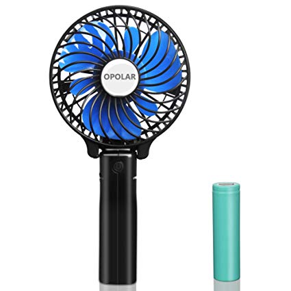 OPOLAR Small Hand Held Battery Operated USB Fan, Personal Portable Rechargeable Fan with 2200mAh Battery and 3 Settings for Travel Home Office and Outdoor Use (One Battery ONLY)