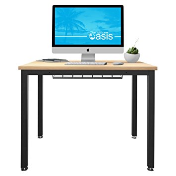 Small Computer Desk for Home Office - 36” Length Table w/ Cable Organizer - Sturdy and Heavy Duty Writing Desk for Small Spaces and Students Laptop Use - Damage-Free Delivery (Pear)