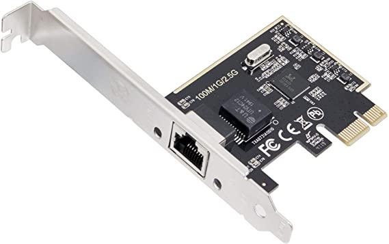 2.5 Gigabit Ethernet PCI Express PCI-E Network Controller Card 10/100/1000/25000 Mbps RJ45 LAN Adapter Converter for Desktop PC