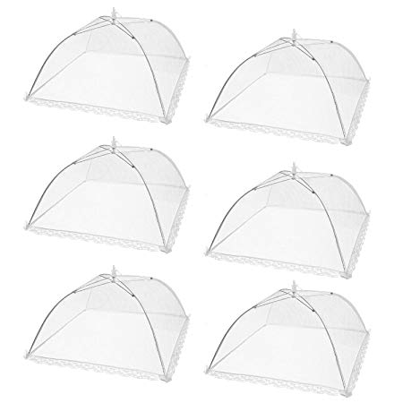 HabiLife 6 pack Large Pop-Up Mesh Food Cover Tent,17 Inches Food Protector Covers  Reusable and Collapsible Outdoor Picnic Food Covers Tent For Bugs, Parties Picnics, BBQs