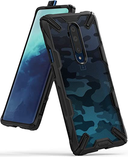 Ringke Fusion X Design Case Designed for Both OnePlus 7T Pro, OnePlus 7T Pro 5G Model (2019) - Camo Black