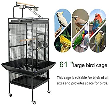 ZENY 61" Pet Bird cage Large Play Top Parrot Cockatiel Cockatoo Parakeet Finch Pet Supply