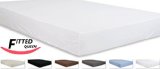 Cotton Queen Fitted-Sheet White - Premium Quality Combed Cotton Long Staple Fiber - Breathable Durable and Comfortable - Deep Pocket Hotel Quality By Utopia Bedding Queen White