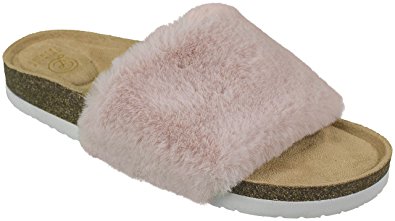 Chinese Laundry Ladies Faux-Fur Fashion Slide Sandal Flip Flop