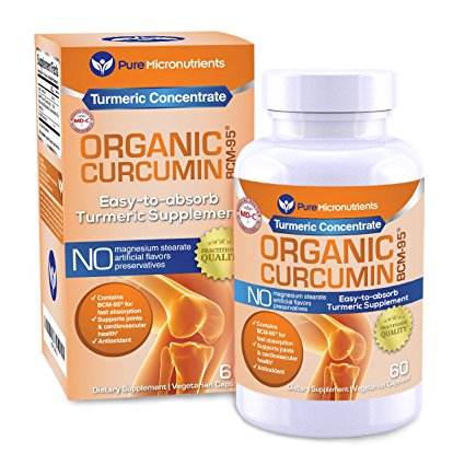 Turmeric Curcumin BCM-95 Supplement   Black Pepper, ORGANIC, 60 Veg. Capsules, 1000 mg - Pure Micronutrients