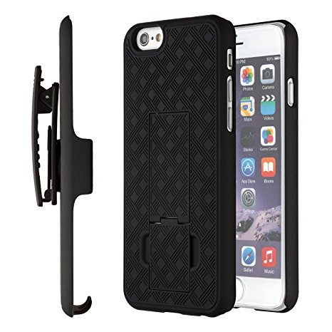 iPhone 6S Case, Moona® Shell Holster Combo Case for Apple iPhone 6S / 6 4.7 with KickStand & Belt Clip "10 Year Warranty!" - iPhone 6 Belt Clip Case, iPhone 6 Holster Case, iPhone 6S Thin Case