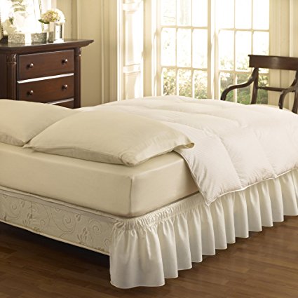 Easy Fit Ruffled Solid Bed Skirt, Queen/King, White