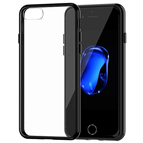 iPhone 7 Case, JETech Apple iPhone 7 Case Cover Shock-Absorption Bumper and Anti-Scratch Clear Back for iPhone 7 4.7 Inch (Black) - 3421
