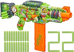 Nerf Zombie Corrupter Dart Blaster, 22 Nerf Elite Darts, 18 Dart Clip, Dart Storage, Bolt Action, Outdoor Games, Ages 8