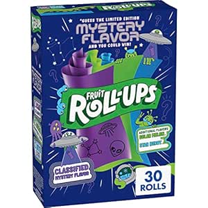 Fruit Roll-Ups Fruit Flavored Snacks, Mystery Flavor, Solar Melon, and Star Berry, 30 ct