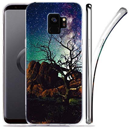 Galaxy S9 Case, ZUSLAB Nebula Pattern Design, Slim Flexible Shockproof TPU, Soft Rubber Silicone Glossy Skin Cover for Samsung Galaxy S9, 2018 (Nebula A4)