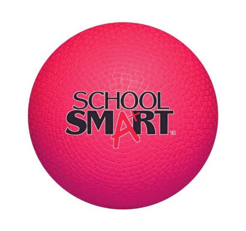 School Smart 1293603 Rubber Playground Ball, 5", Red