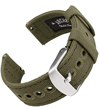 Archer Watch Straps - Canvas Quick Release Replacement Watch Bands | Multiple Colors, 18mm, 20mm, 22mm