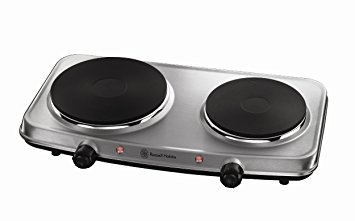 Russell Hobbs 15199 Two Plate Mini Hot Plate Hob, 1500 W - Stainless Steel