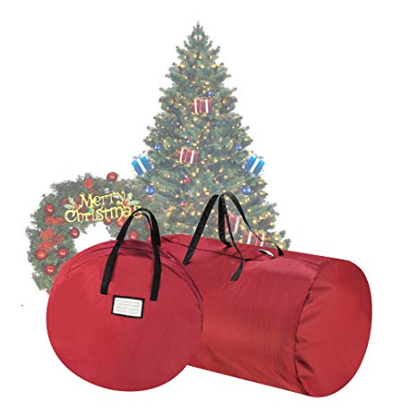 Tiny Tim Totes 83-DT5529 5086 Premium Red Canvas Christmas Tree Storage 30" Inch Wreath Bag