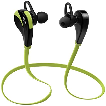 Skyndi ACTIVears Wireless Bluetooth Sports Gym Running Exercise Sweatproof Headphones with Built-In Mic for Handsfree