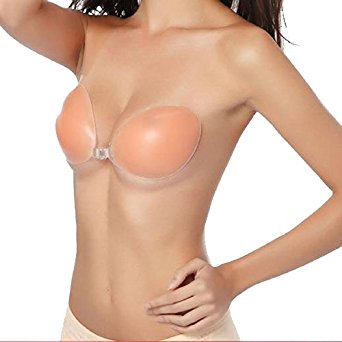 HDE Strapless Self Adhesive Bra Silicone Invisible Backless Stick-On Push-up Bra